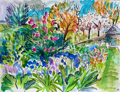 Bluebells and Blossom by Summer House
