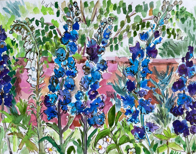 Delphiniums and Foxgloves