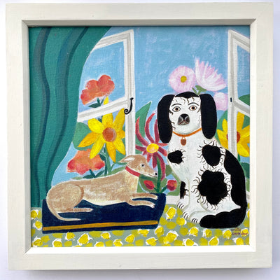 Dogs and Summer Garden